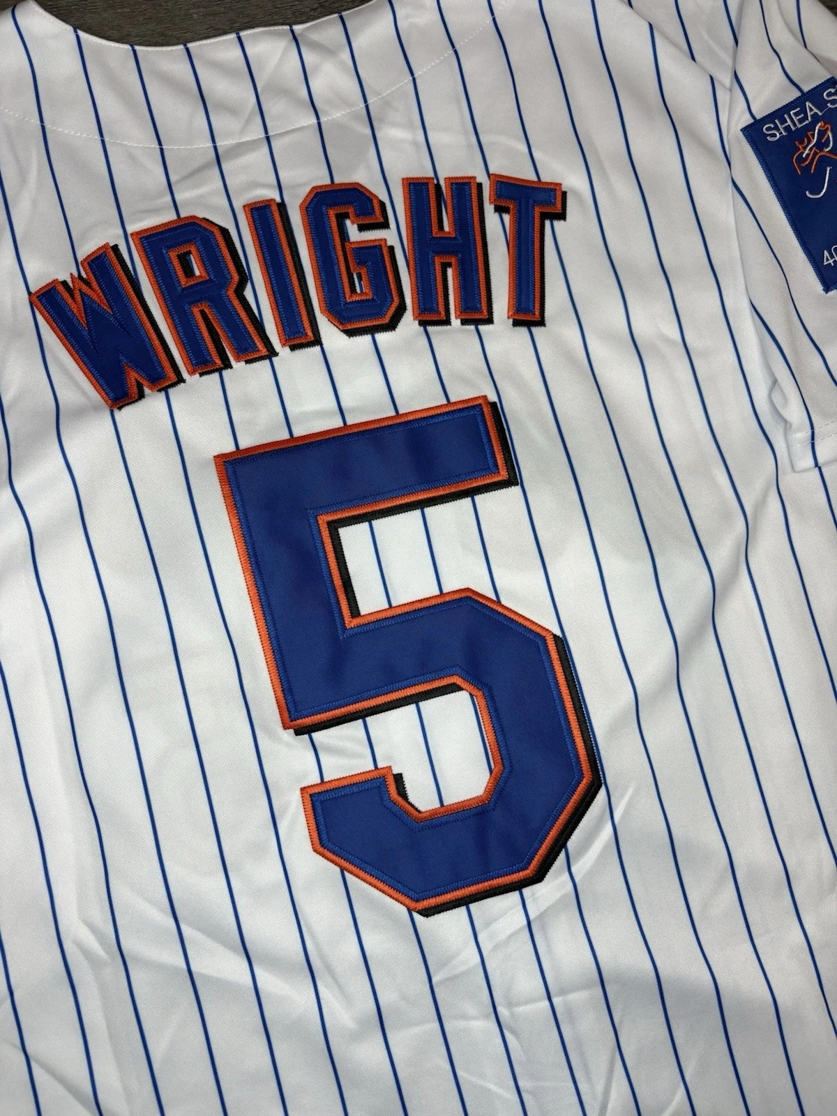 David Wright 2004 New York Mets Shea 40th Patch White Jersey Men’s (L-XL)