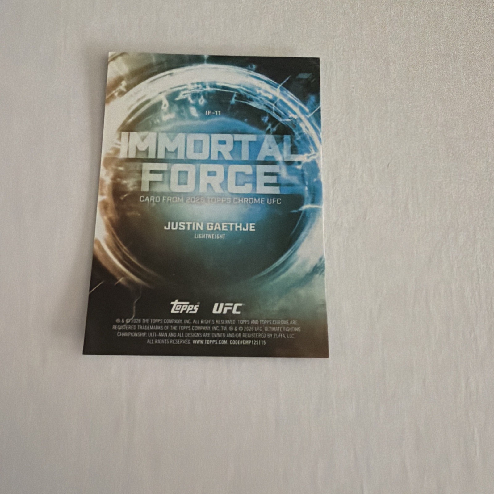 2026 Topps Chrome UFC Justin Gaethje Immortal Force Case Hit SSP