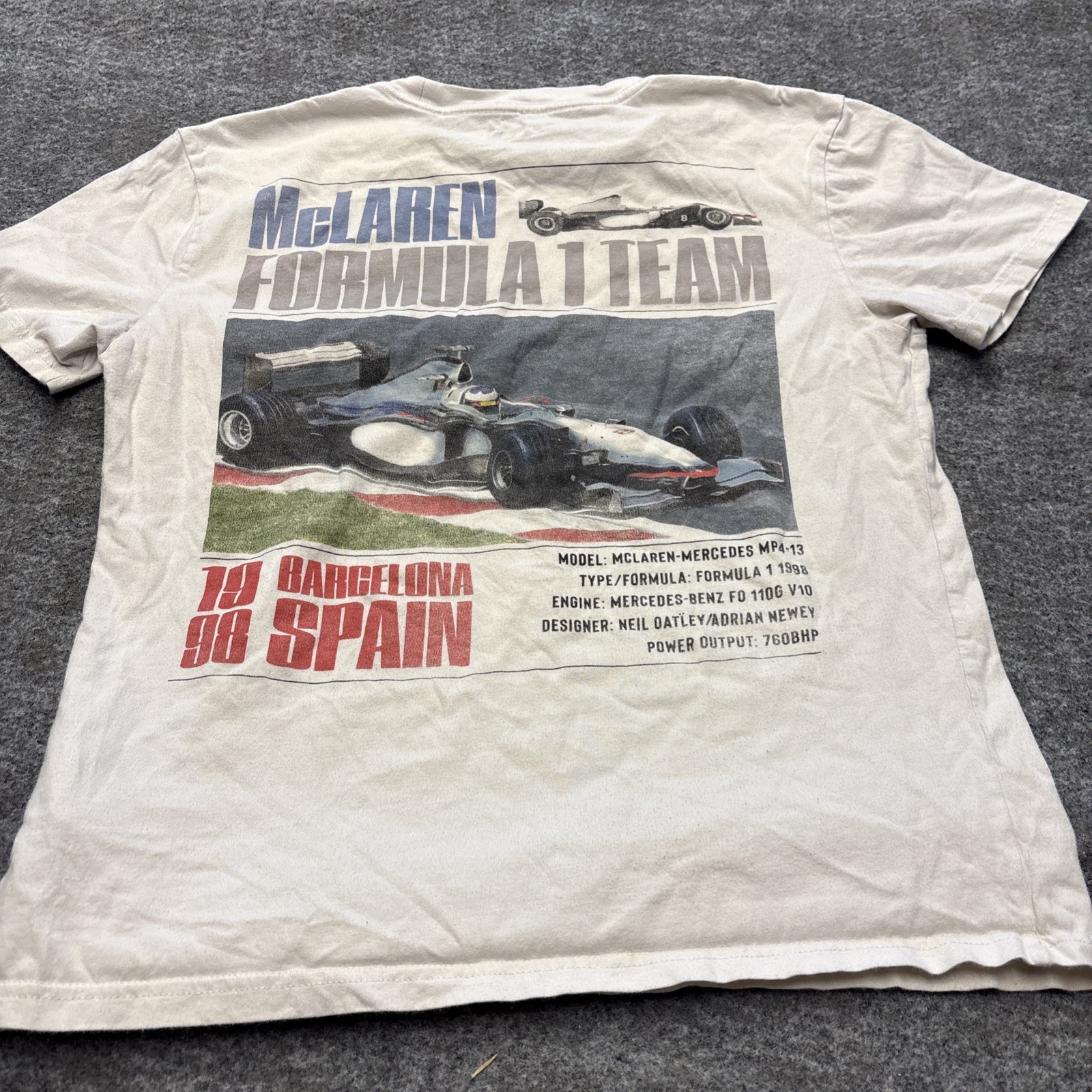 McLaren Formula 1 Team Fast Lane Graphic T-Shirt XS 1998 Barcelona