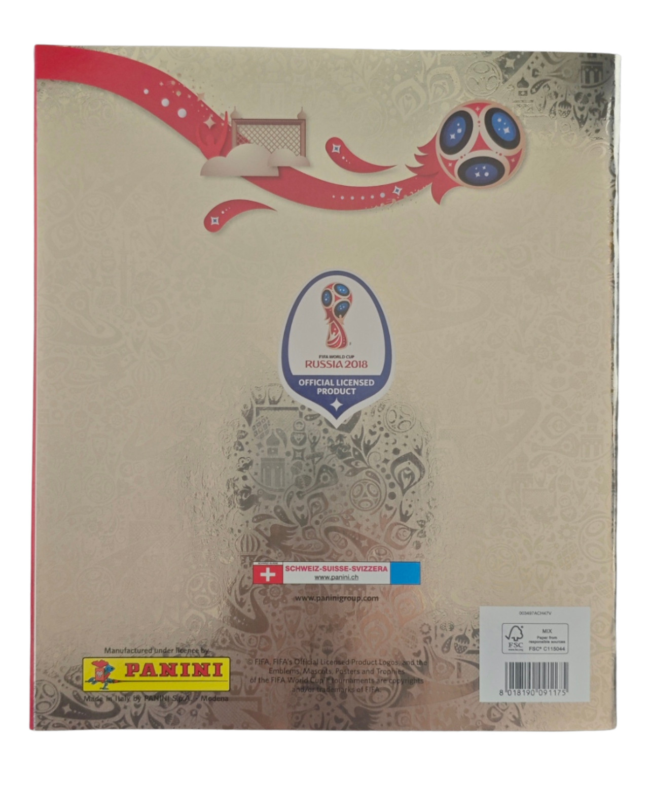 PANINI FIFA WORLD CUP RUSSIA 2018 GOLD SWISS EDITION EMPTY SOFT COVER ALBUM