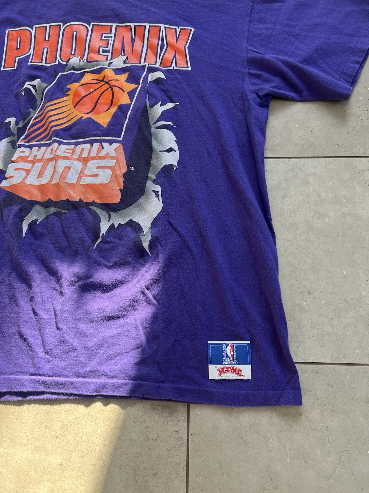 Vintage 1990s Nutmeg Phoenix Suns NBA Double Sided Single Stitch Tee Shirt XL