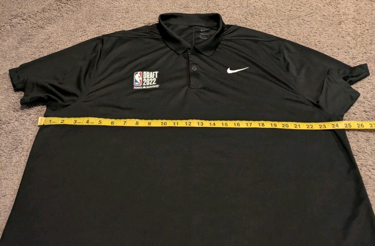 Rare Nike 2022 NBA Draft Presented by State Farm Black Polo Shirt Men’s Medium
