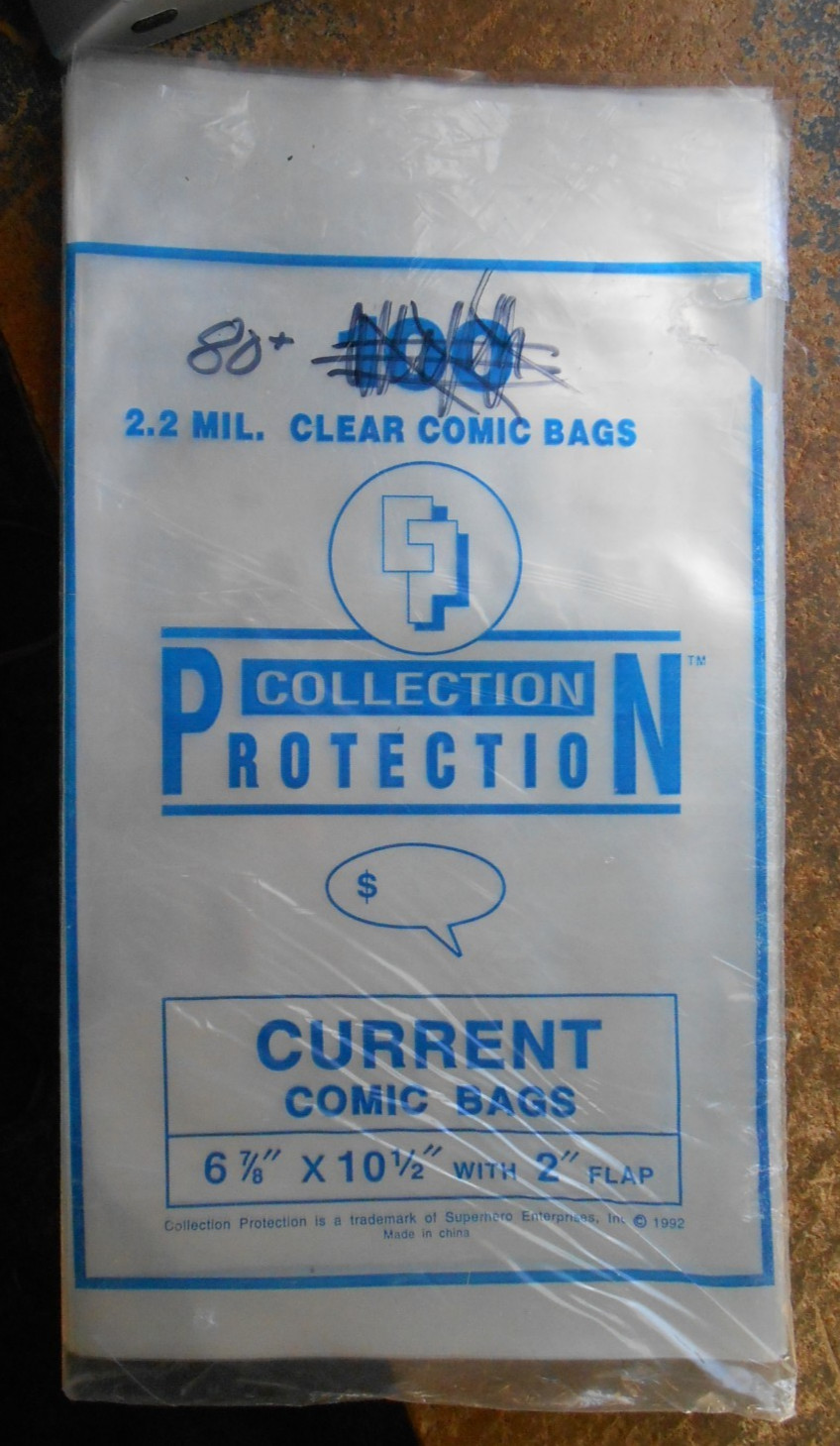 80 PACK NEW OLD STOCK CURRENT COMIC BOOK BAGS ONLY 2.2MIL 6 7/8″X10 1/2″ W/FLAP