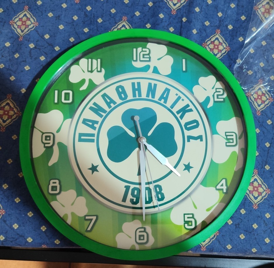 Panathinaikos wooden clocks faded 34.5×34.5cm