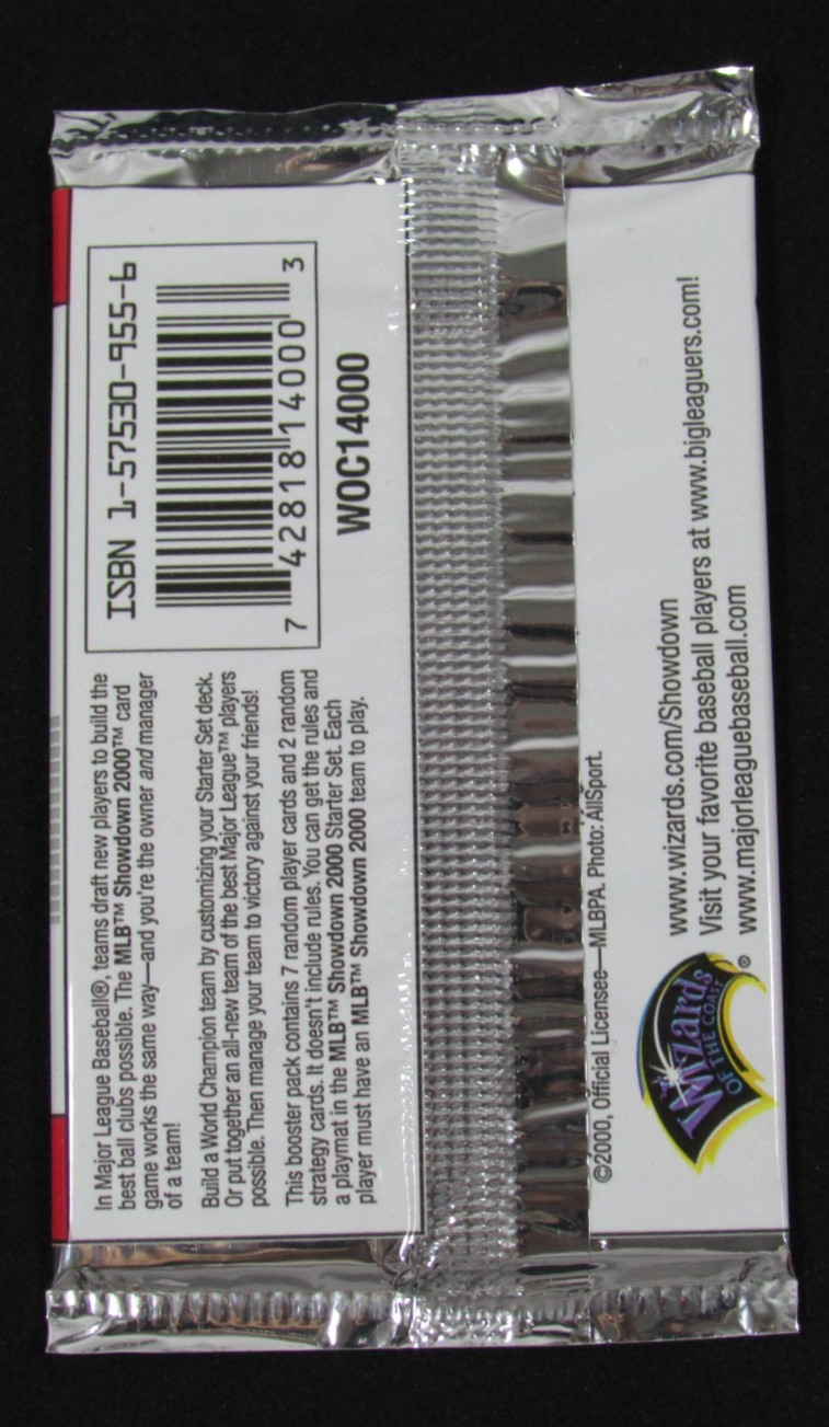 2000 MLB SHOWDOWN CARD GAME 1ST EDITION BOOSTER PACK – SEALED – ONE PACK