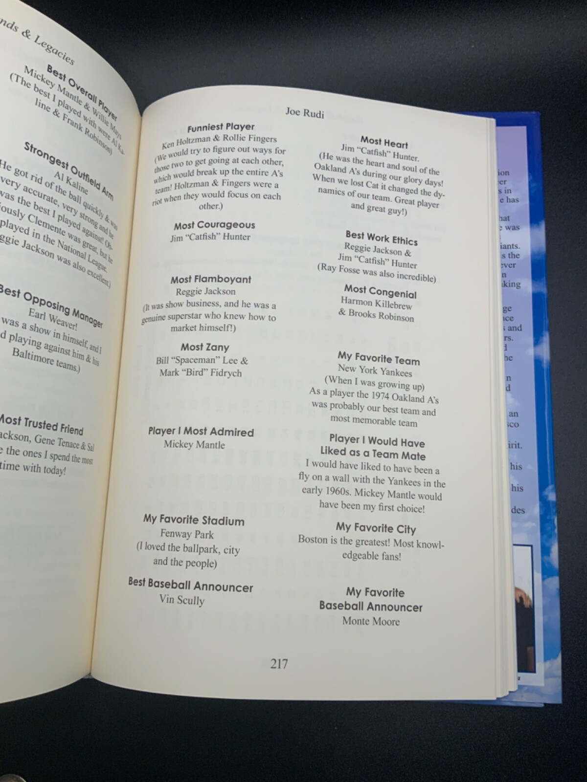 SIGNED Baseball Legends & Legacies and Gary Hall Hardcover, 1st Printing