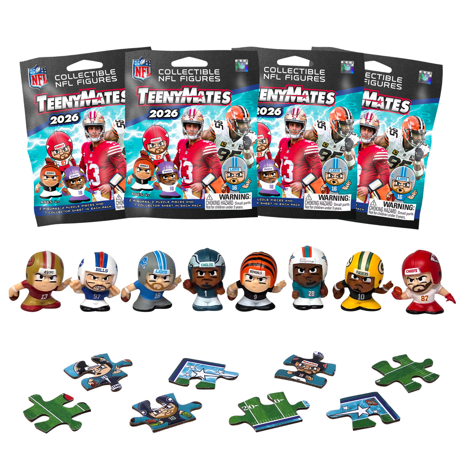 NFL TeenyMates 2026 – Series 14 – Figurines Blind Packs – 4 PACK – NEW