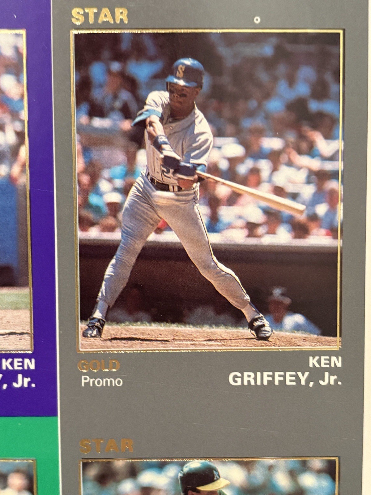 1990 The Star Co Uncut Sheet-Bo Jackson, Griffey Jr Others w/ PROMO CARDS – GOLD