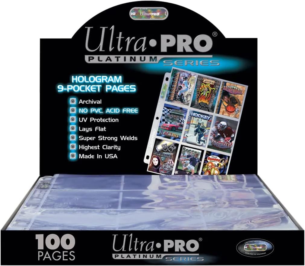 Ultra Pro 9 Pocket Pages 100 count Box, Platinum Series 100ct. 9-pocket