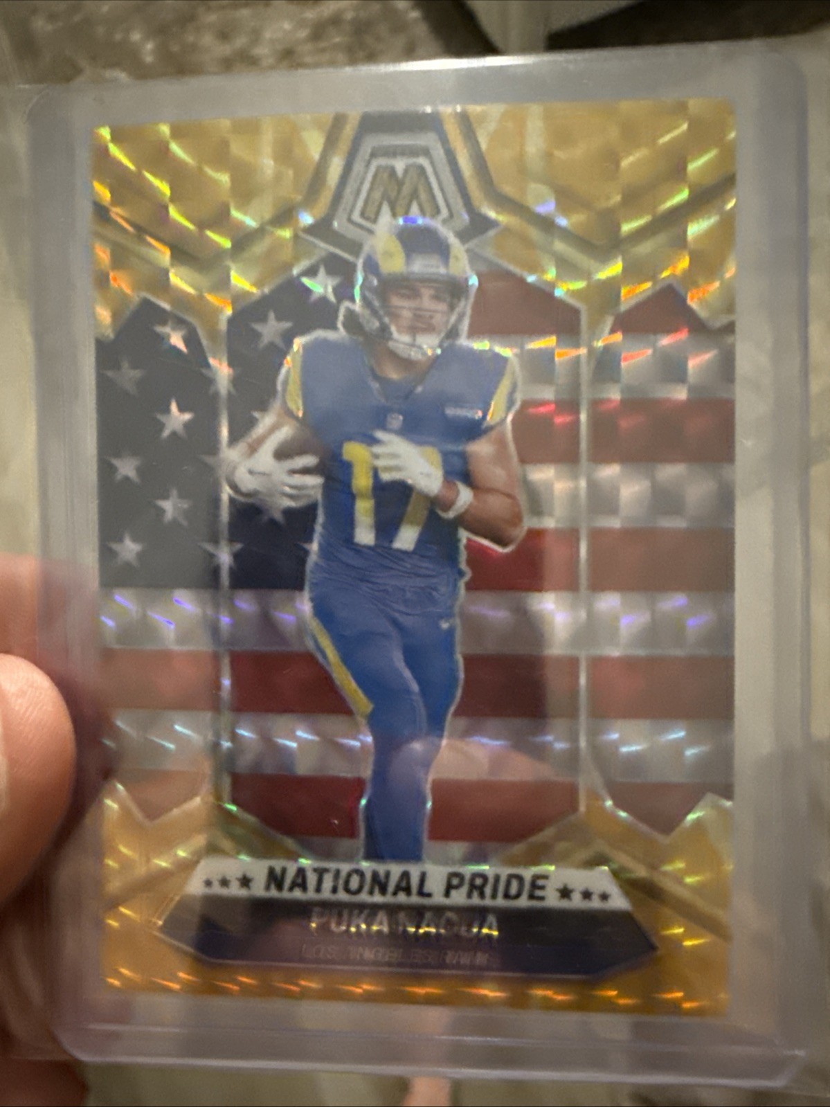 NFL Herbert-Blue Sparkle, Purdy/Nabers/Puka-Yellow, Chubb/Hunt Team Materials/49