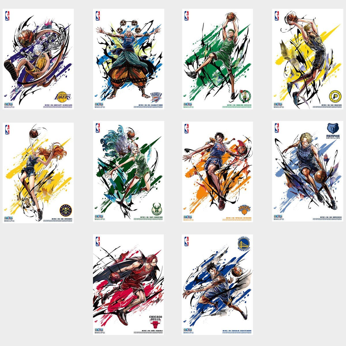 Pre-order ONE PIECE NBA Mini Poster Set 10 Sheets Limited Japan Official limited