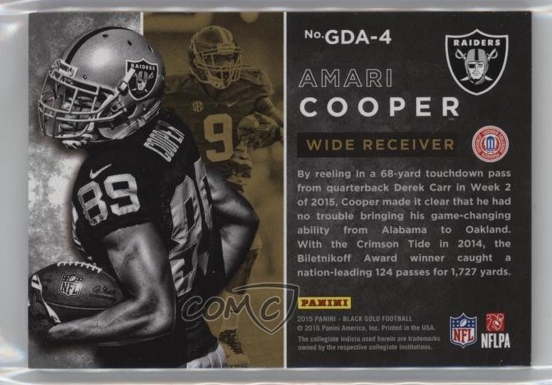 2015 Panini Black Gold Golden Days White 67/99 Amari Cooper Rookie RC 14tz