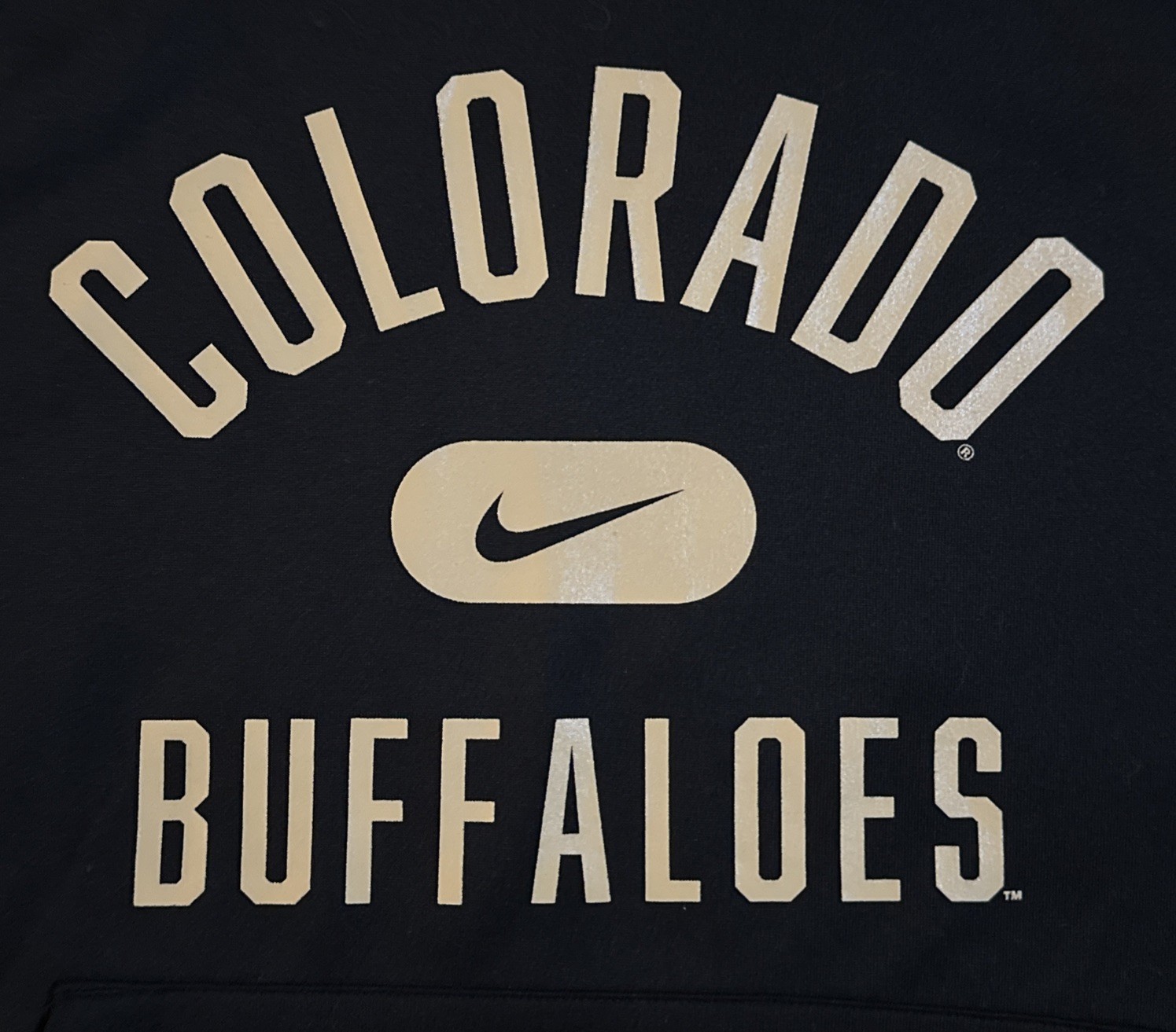 Nike Colorado Buffaloes Spotlight Hoodie Black Gold Mens L Performance Pullover