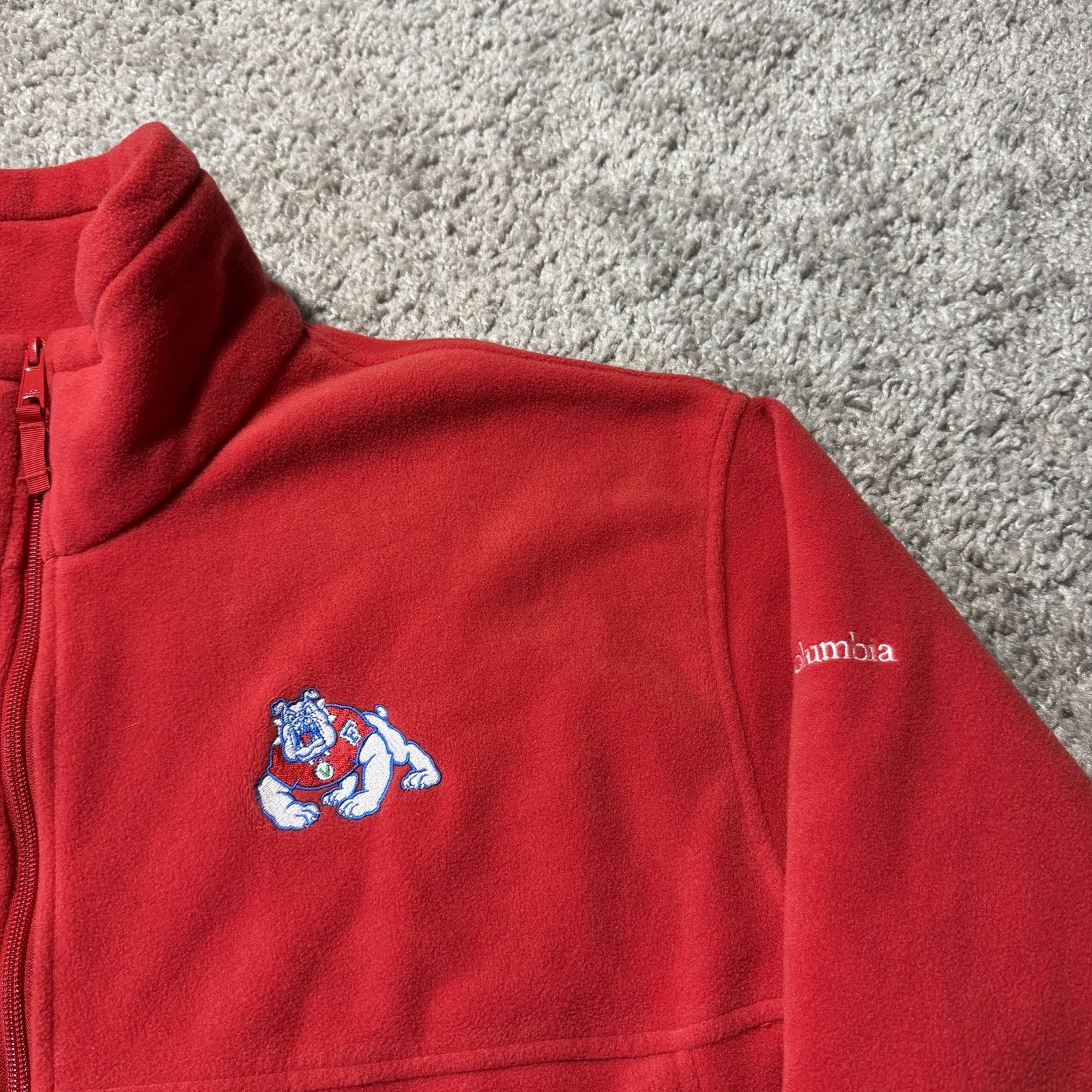 Columbia Men’s XL Y2k Fresno State Bulldogs Red Full-Zip Fleece Jacket