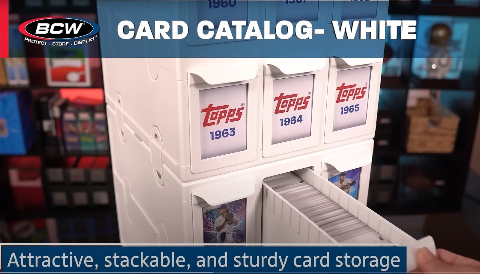 BCW White Card Box Bin 6 Drawers Hold 1000+ Gaming / 700 Sports Card New Catalog