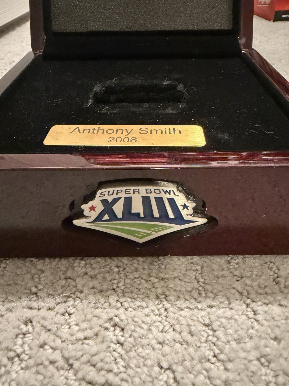 Pittsburgh SteelerANTHONY SMITH SUPER BOWL AUTHENTIC PLAYER JOSTENS RING BOX