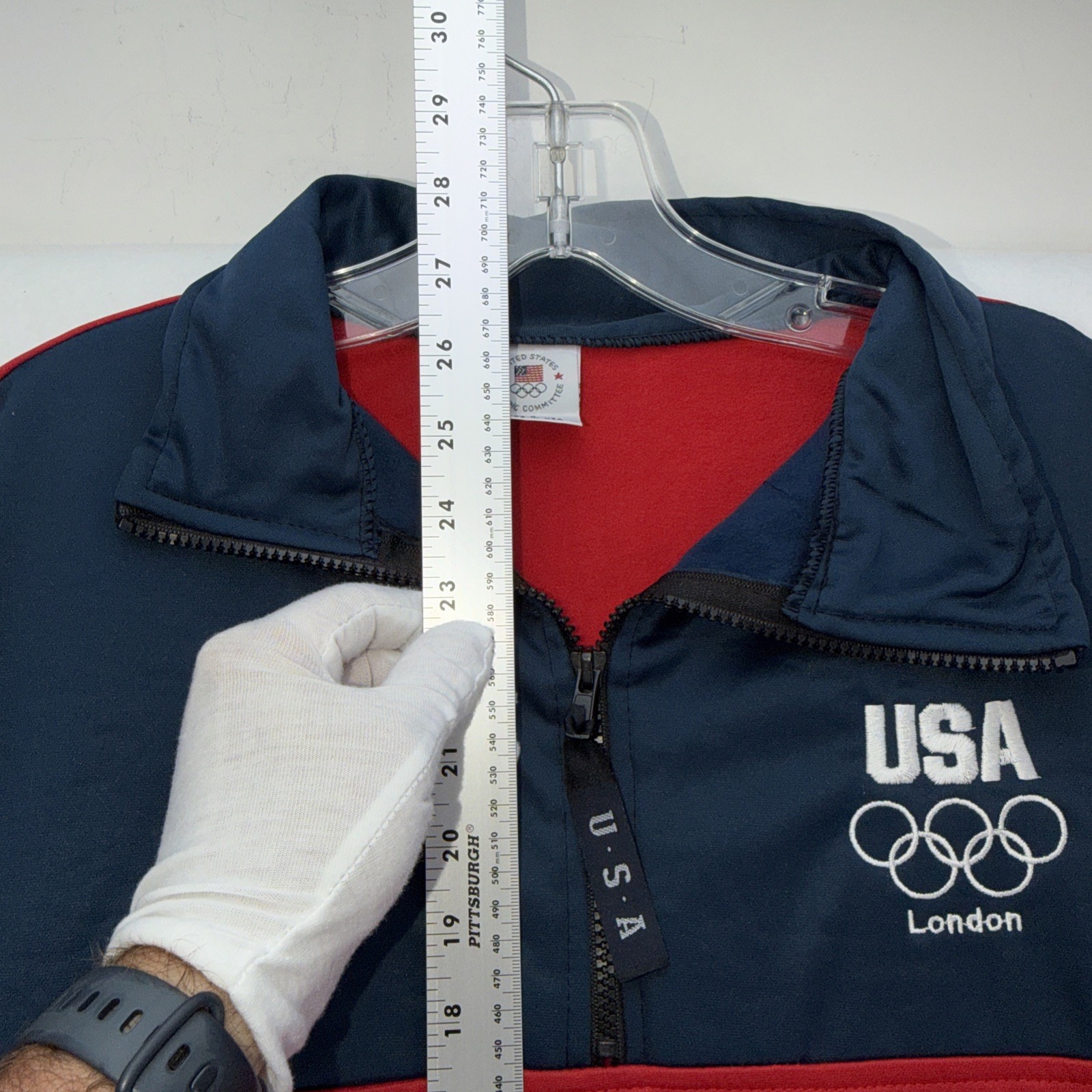 United States Olympic Committee Jacket Mens Large Made In USA London 1/4 Zip