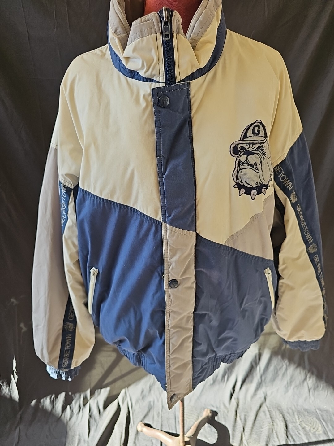 Pro Player Georgetown Hoyas Puffer Zip Jacket Size XL 90’s VTG