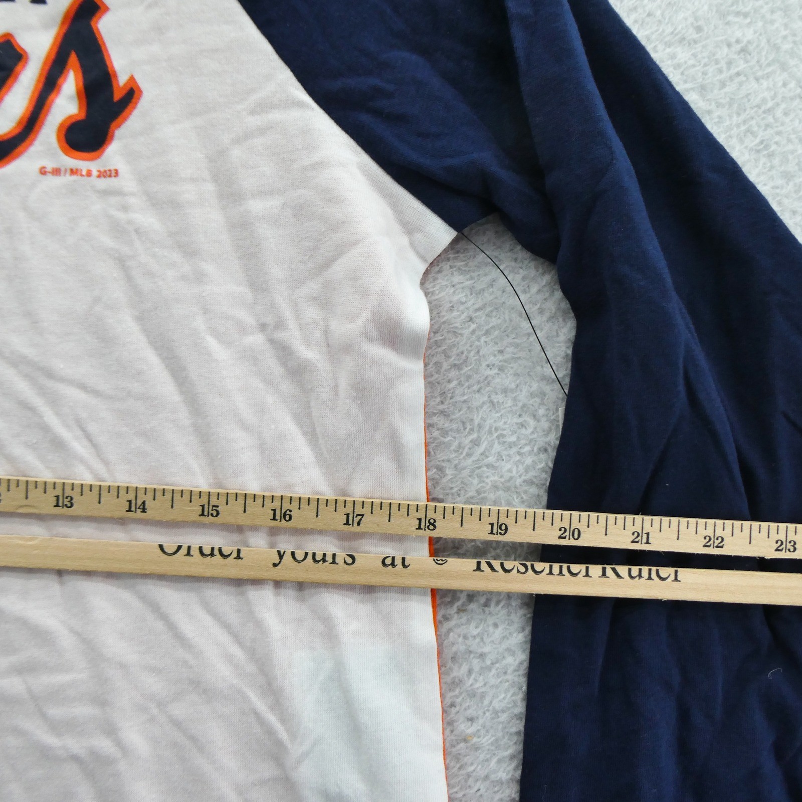 G-III 4Her Shirt Women Medium Detroit Tigers Navy White Orange Hoodie Raglan MLB