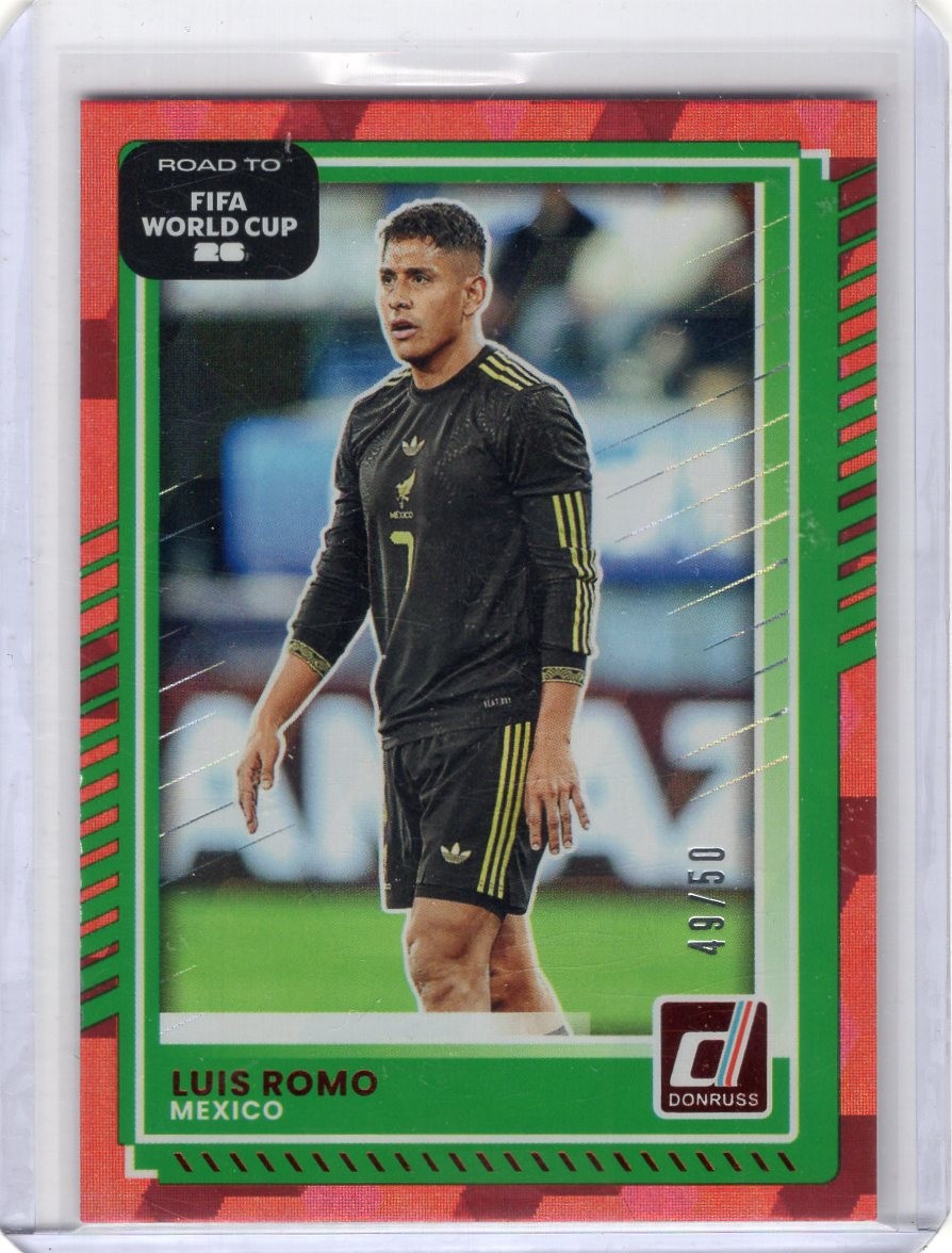 Luis Romo #78 2025-26 Donruss Road to FIFA World Red Cubic /50 Mexico