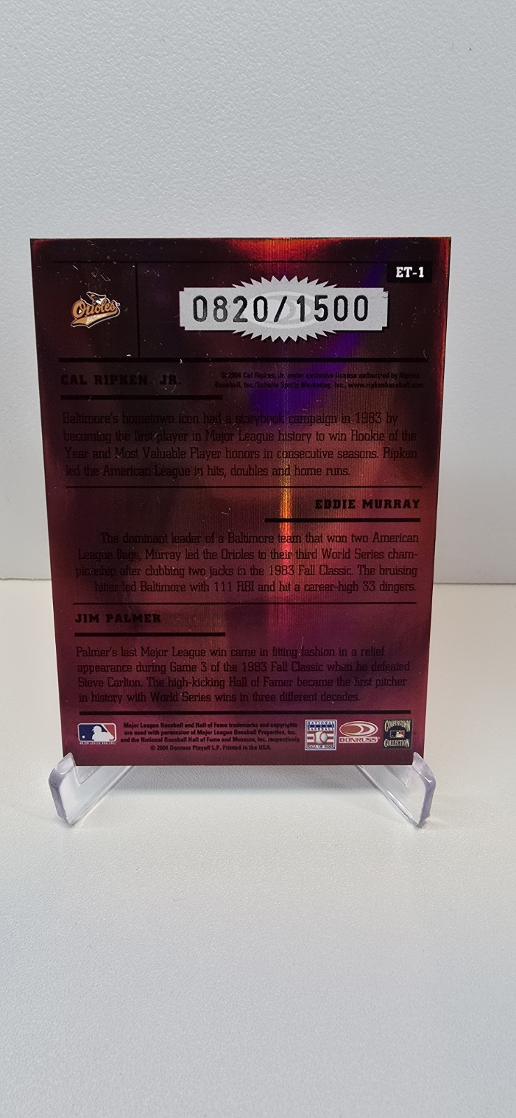 2004 Donruss Elite – Elite Teams Cal Ripken, Eddie Murray, Jim Palmer #ET-1…