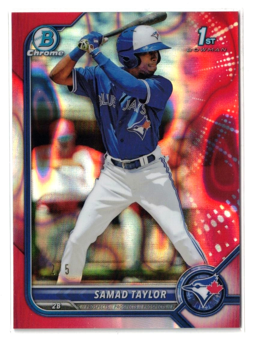 2022 1st Bowman Chrome RED Lava RC Samad Taylor #BCP-92! Padres! Rookie! /5