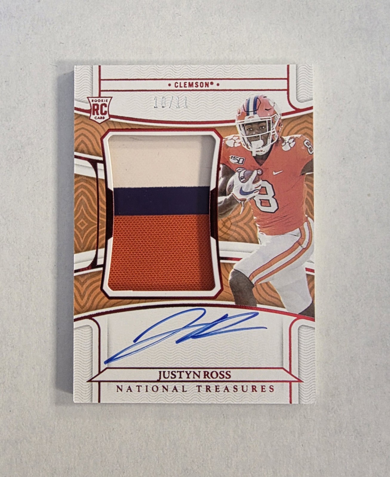 2022 Panini National Treasures Collegiate Justyn Ross Rookie Patch Auto /11 #53