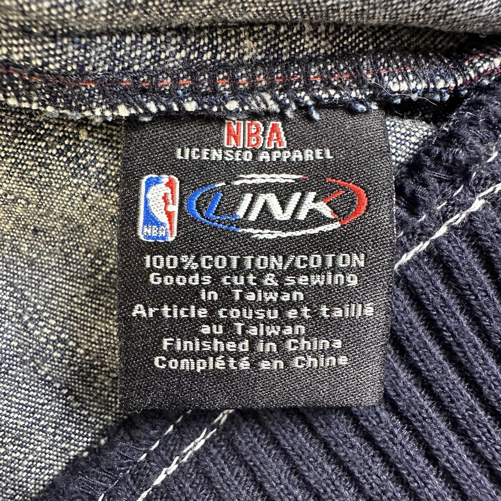 Vintage UNK NBA Patchwork Denim Jersey Varsity Jacket Mens 2XL LeBron Kobe