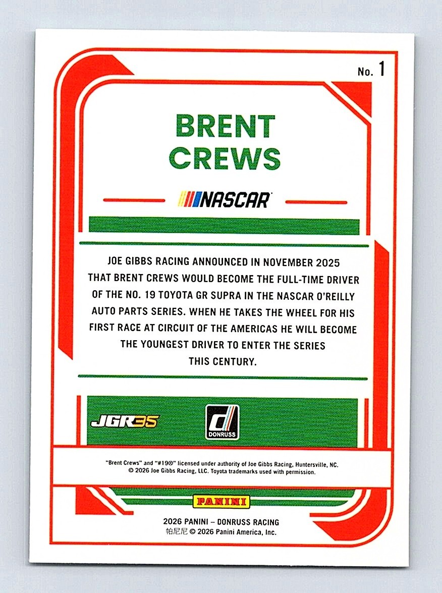 2026 Donruss Silver Laser #1 BRENT CREWS