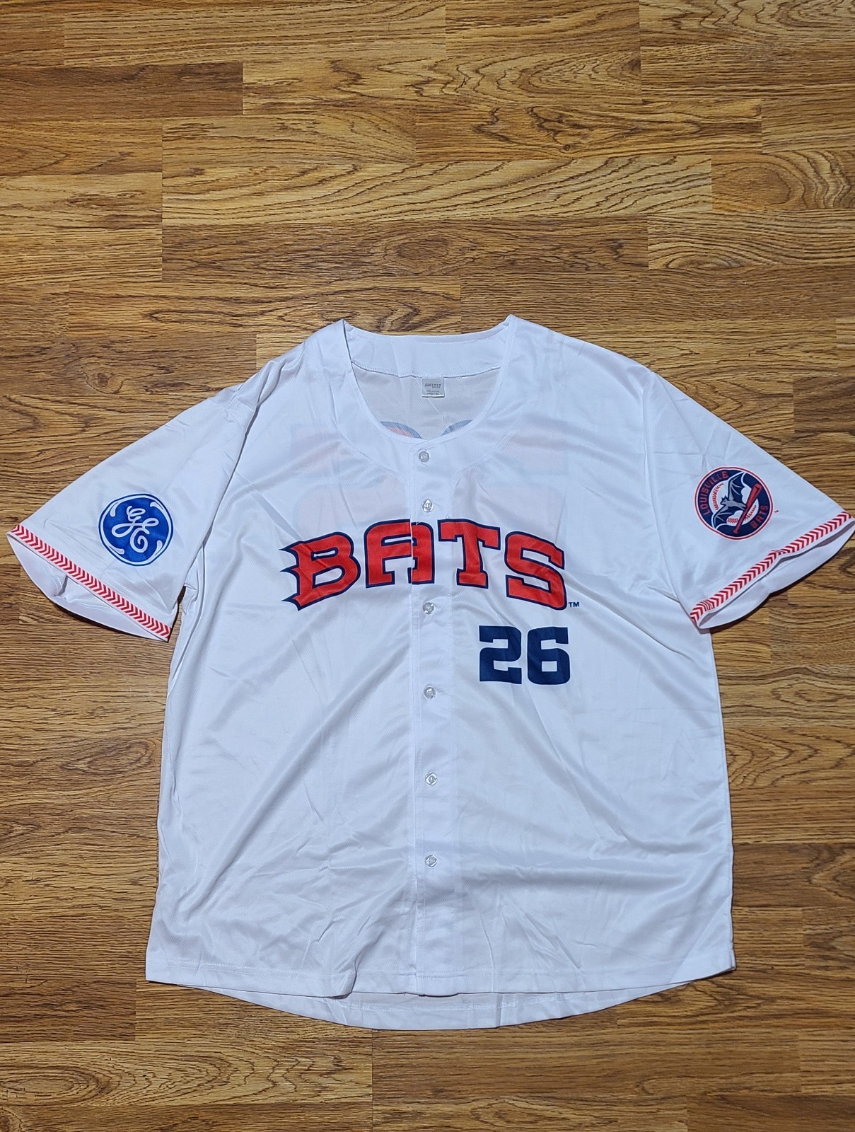 Louisville Bats Baseball Jersey Home White SGA 5/30/26 Size Adult Men’s XL