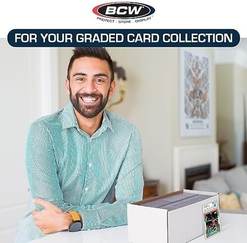 10 BCW Graded Card Shoe Storage Box 2 Row Cardboard Lid PSA Beckett Trading BGS