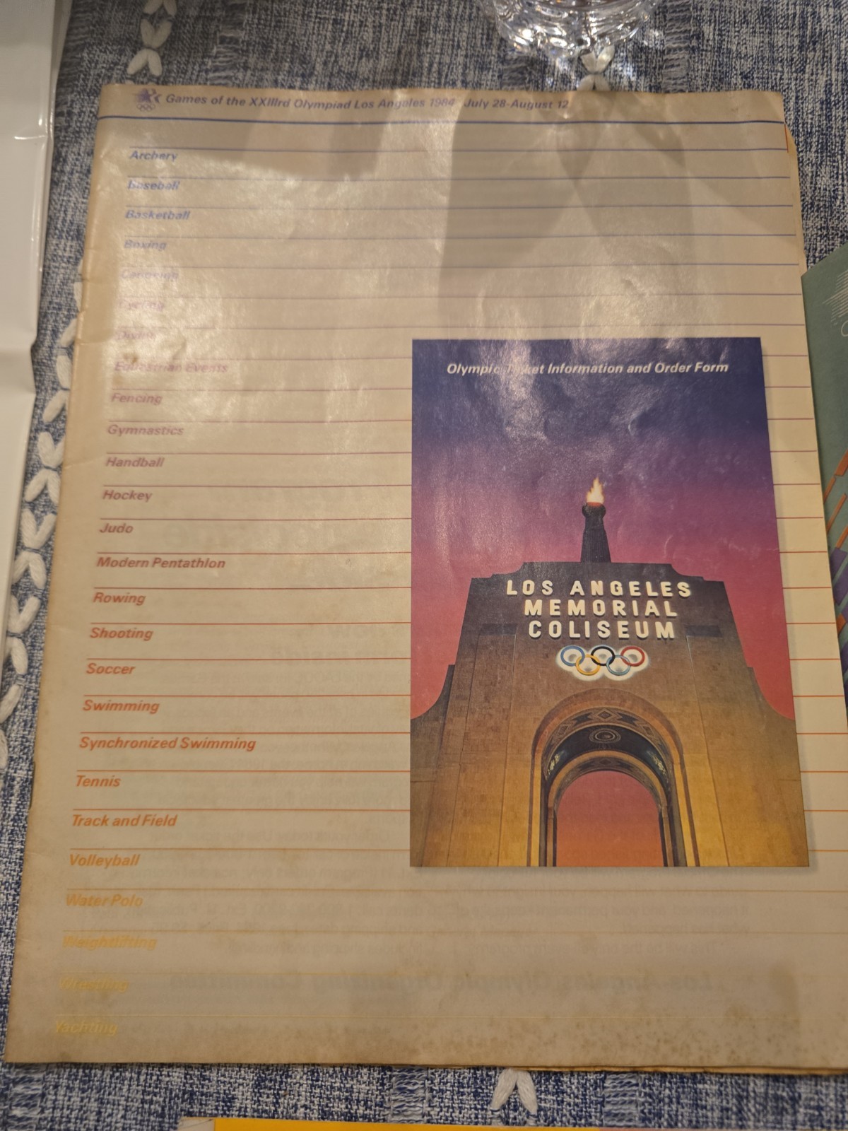 Huge 1984 Los Angeles Summer Olympics Memorabilia Lot – Official Handbook &…