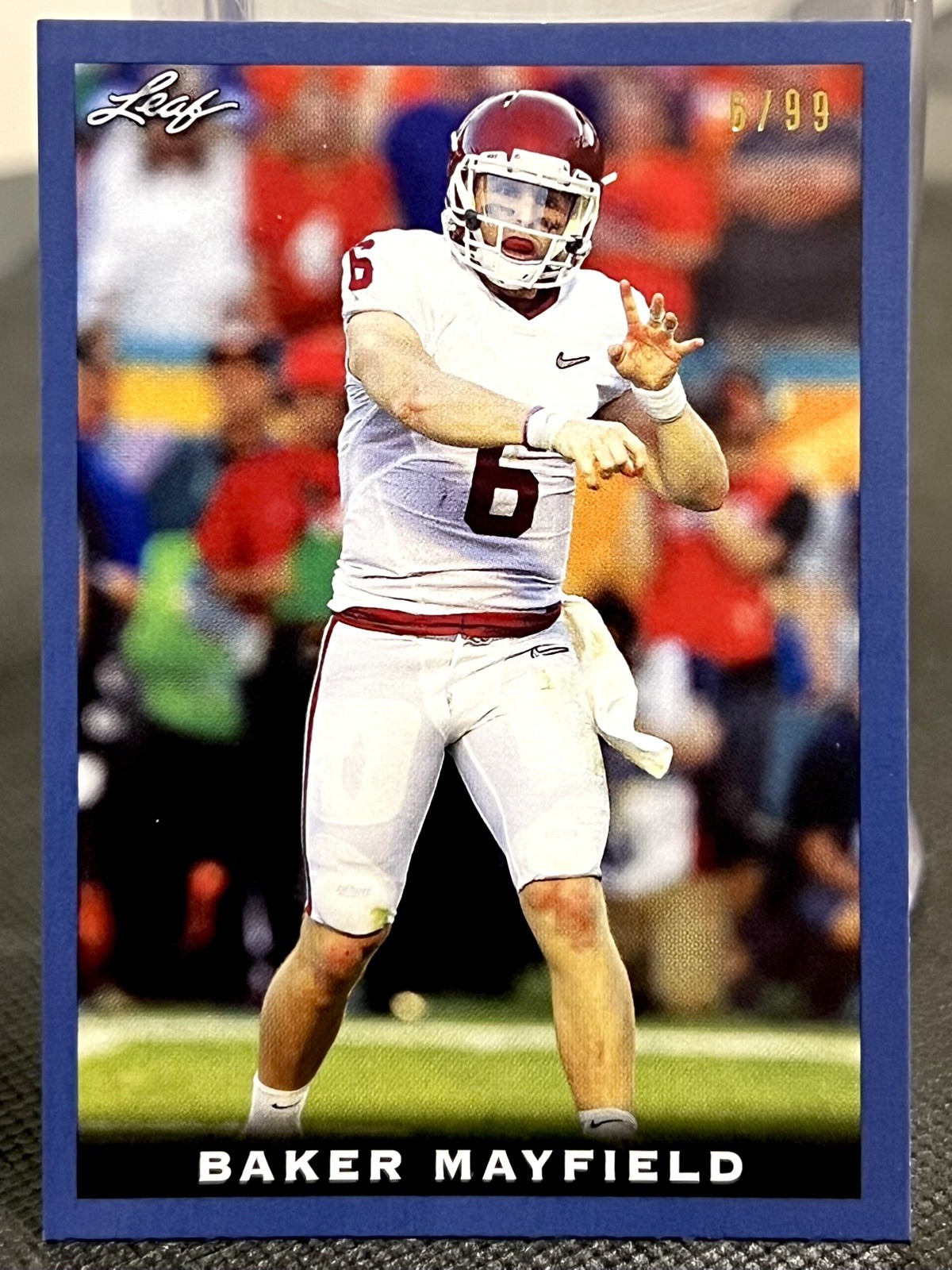 2018 Leaf The National 6/99 Blue Baker Mayfield Rookie Jersey Number Match