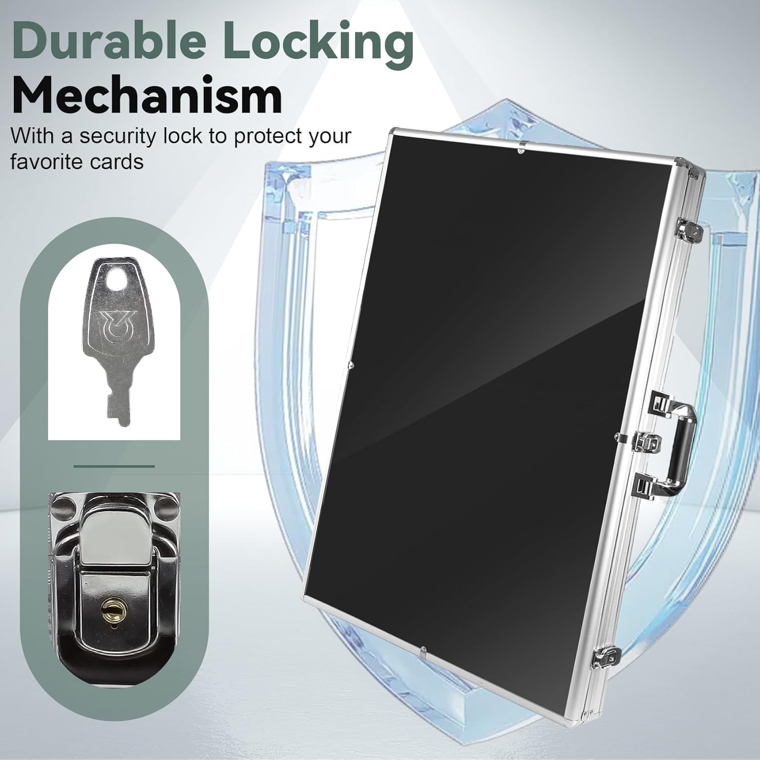 Large 34″x22″ Tabletop Aluminum Display Case with Locks – Secure Your Treasures