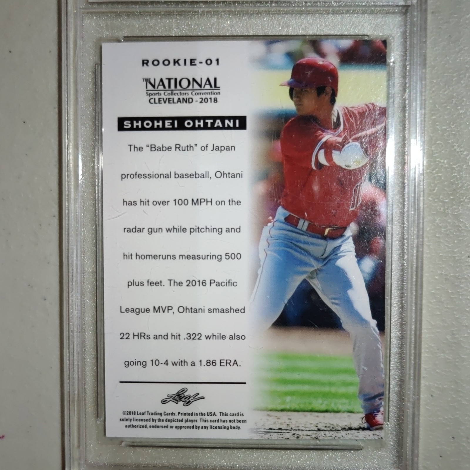 Shohei Ohtani 2018 The National #01 Rookie Card RC Angels/Dodgers 1st Graded 10