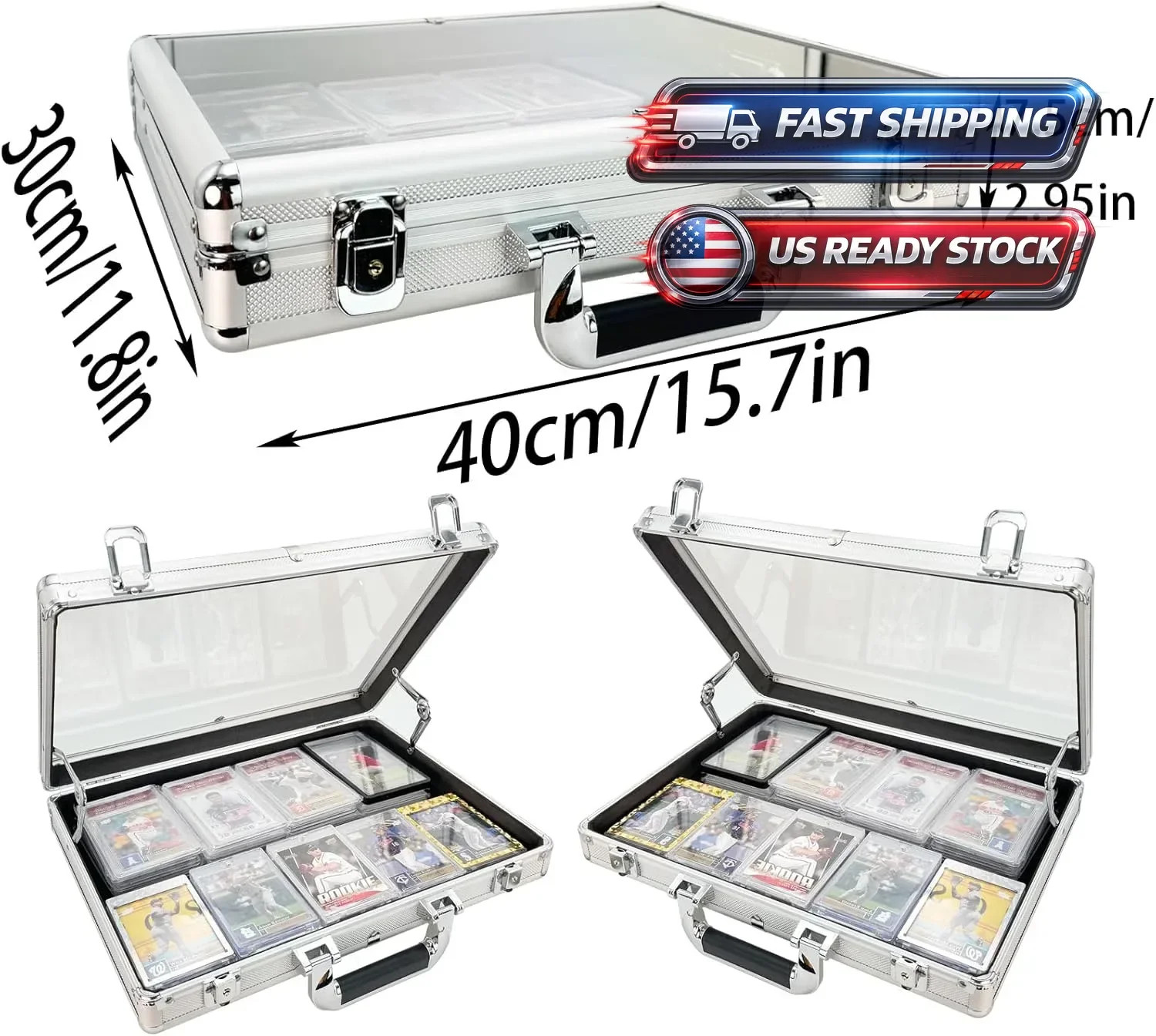 Card Show Display Case Large Aluminum 16 X12 Lockable Trading Card Display Case