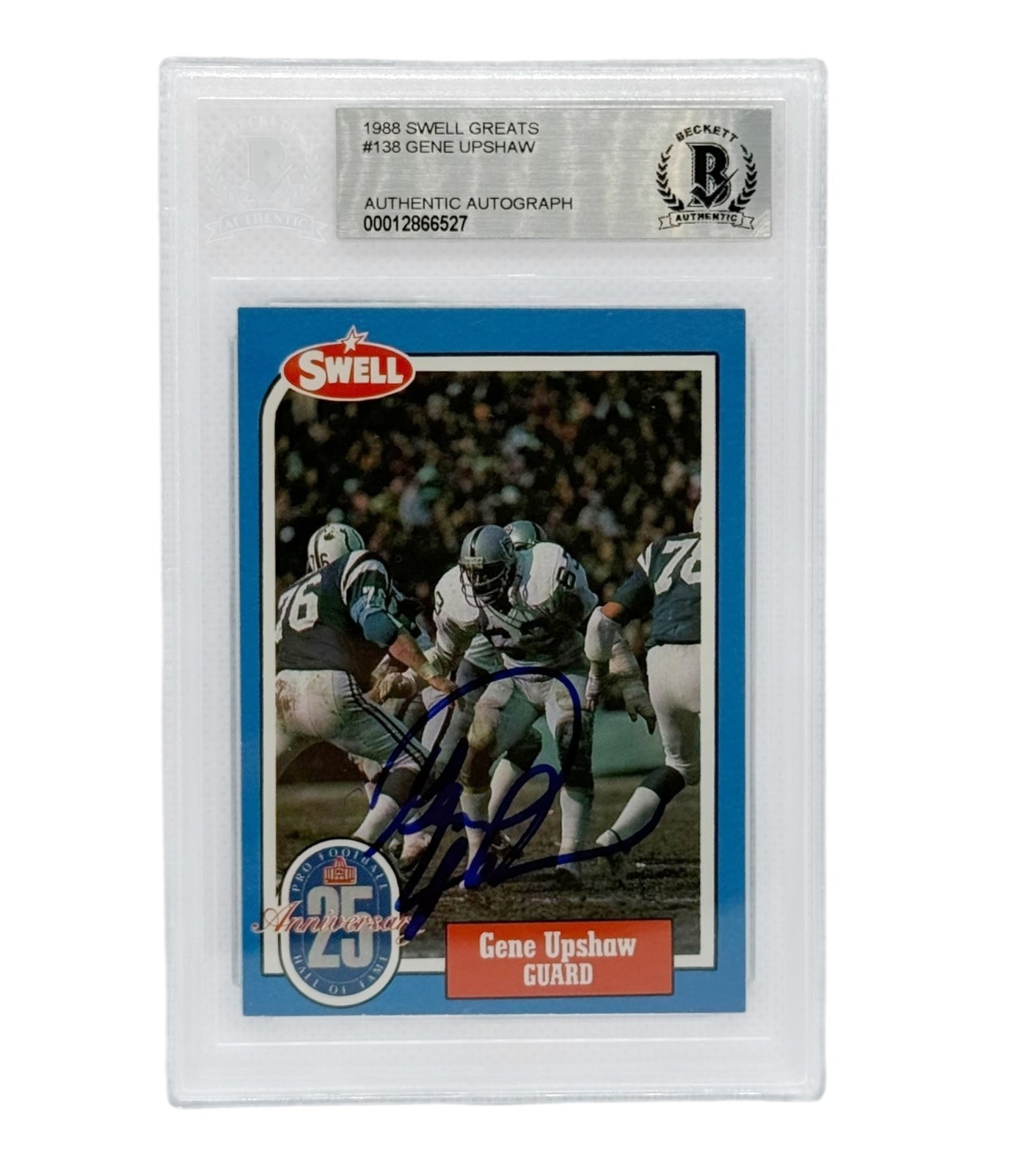 Gene Upshaw Autographed 1988 Swell Greats #138 Beckett Authenticated