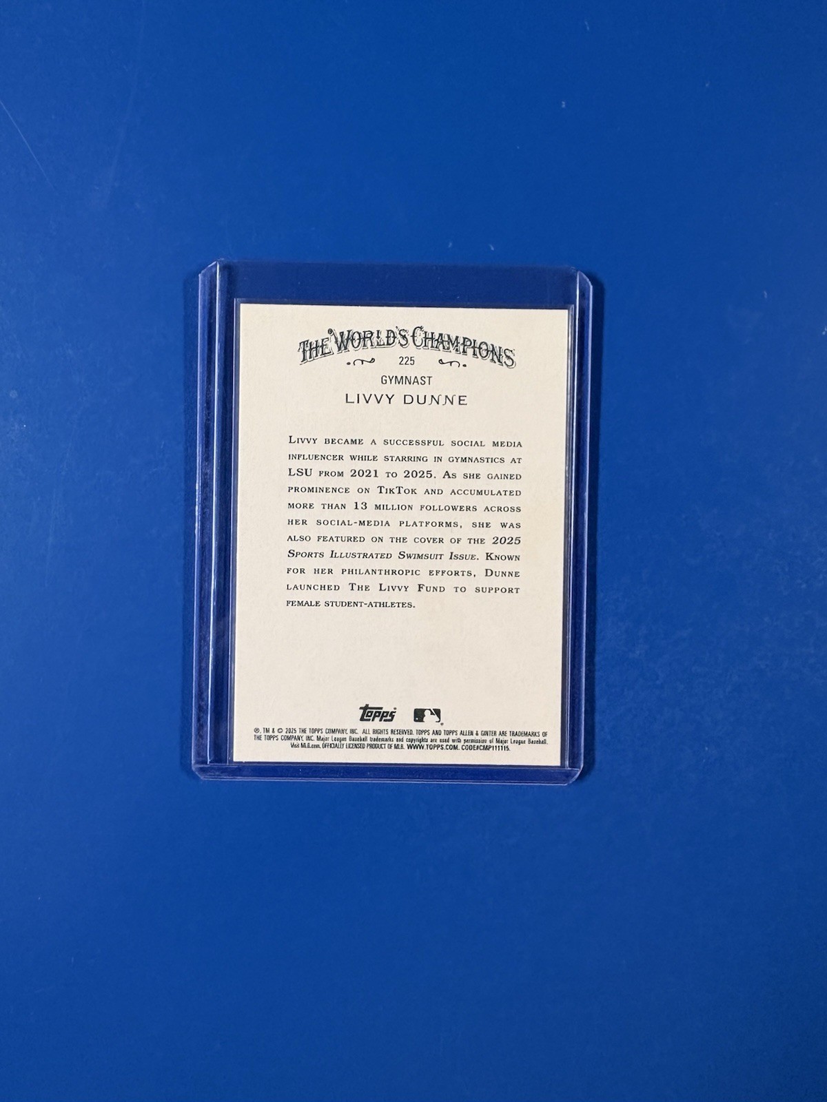 2025 Topps Allen & Ginter – Olivia Dunne #225 (RC)