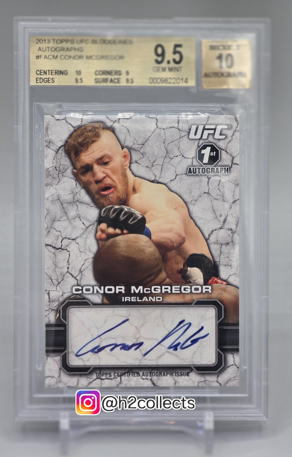 2013 Topps UFC Bloodlines Conor McGregor Rookie RC 1st BGS 9.5 10 Auto + Center