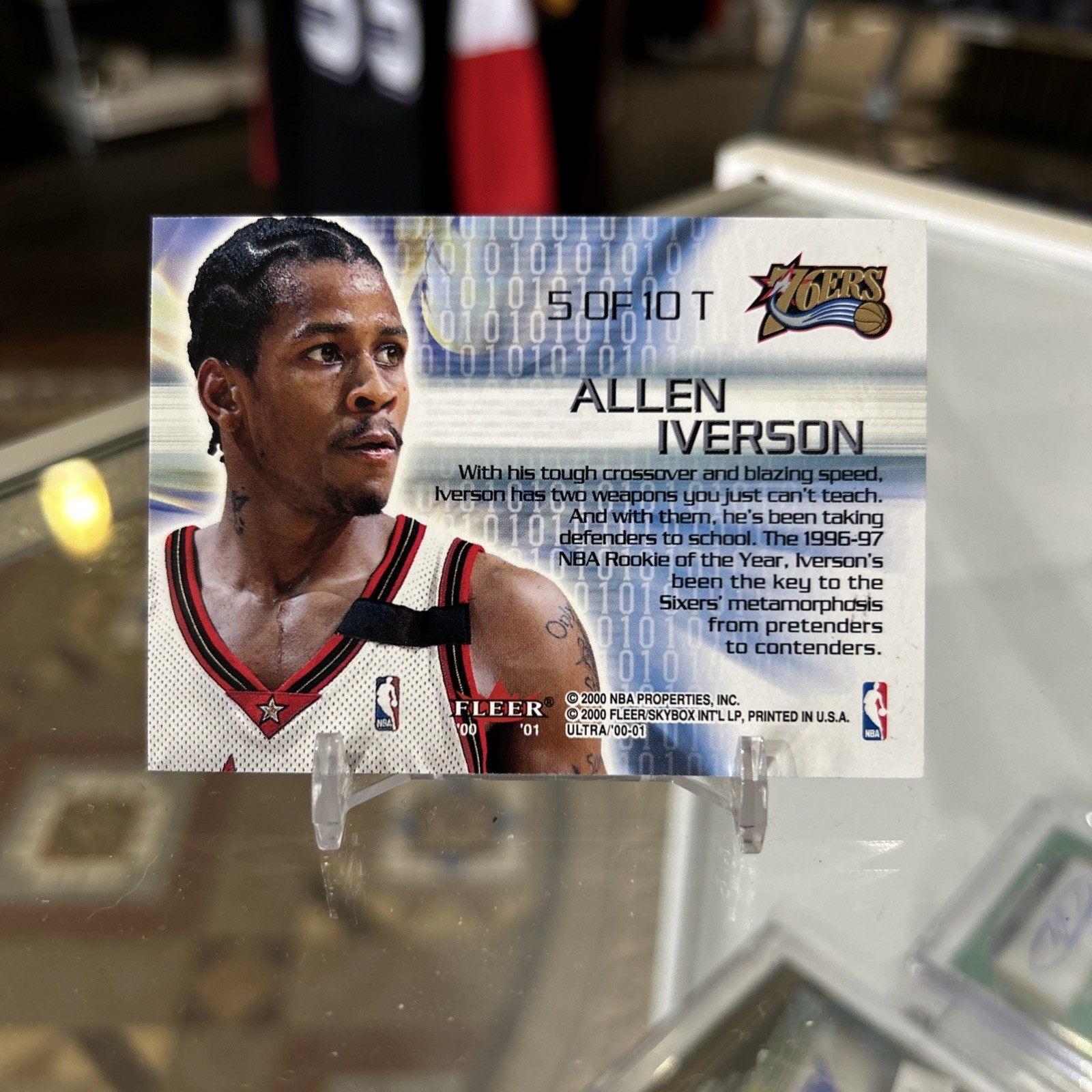 2000-01 Fleer Ultra Thrillinium #5 Allen Iverson Insert Card SP 76ers HOF!!!