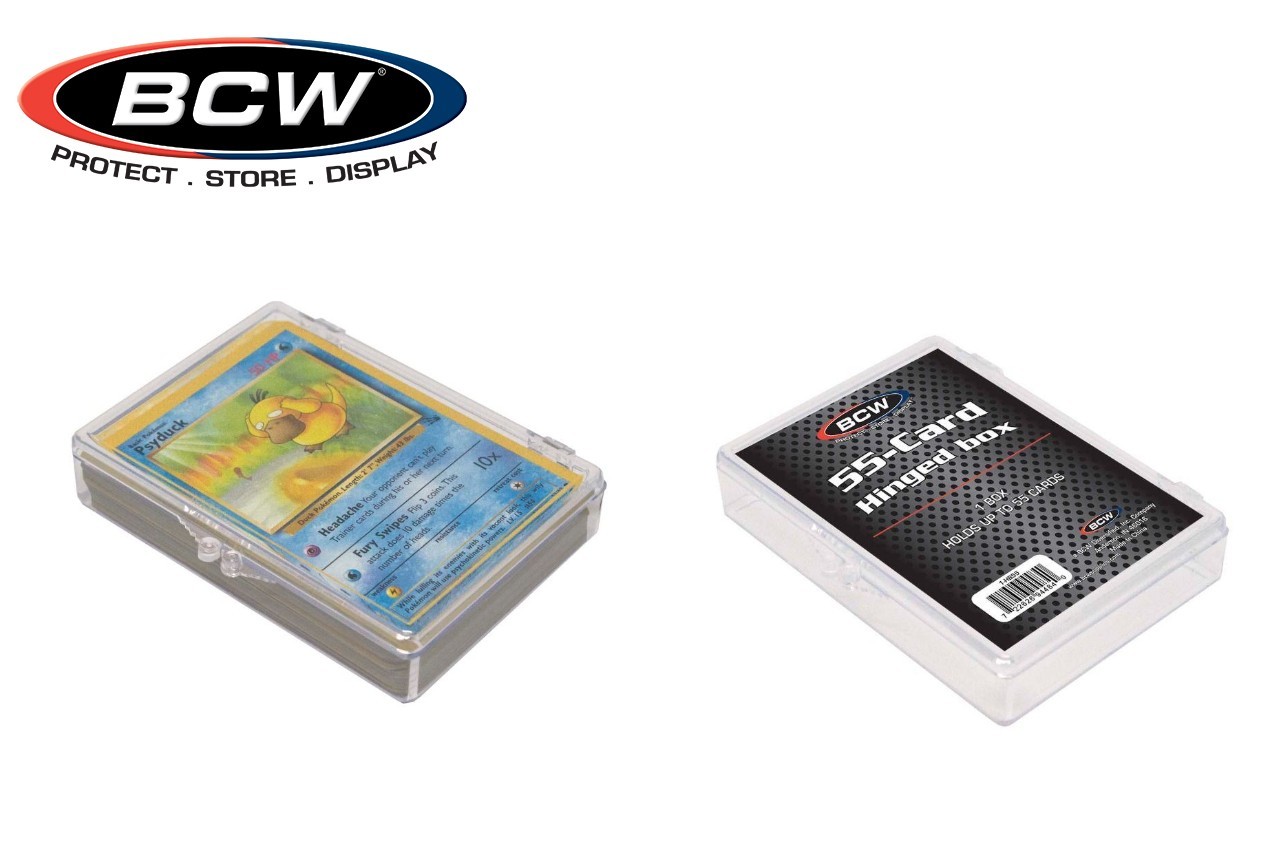 X2 BCW Hinged Boxes For Deck Of Cards Hold 55 Trading Gaming / Sport / Poker New