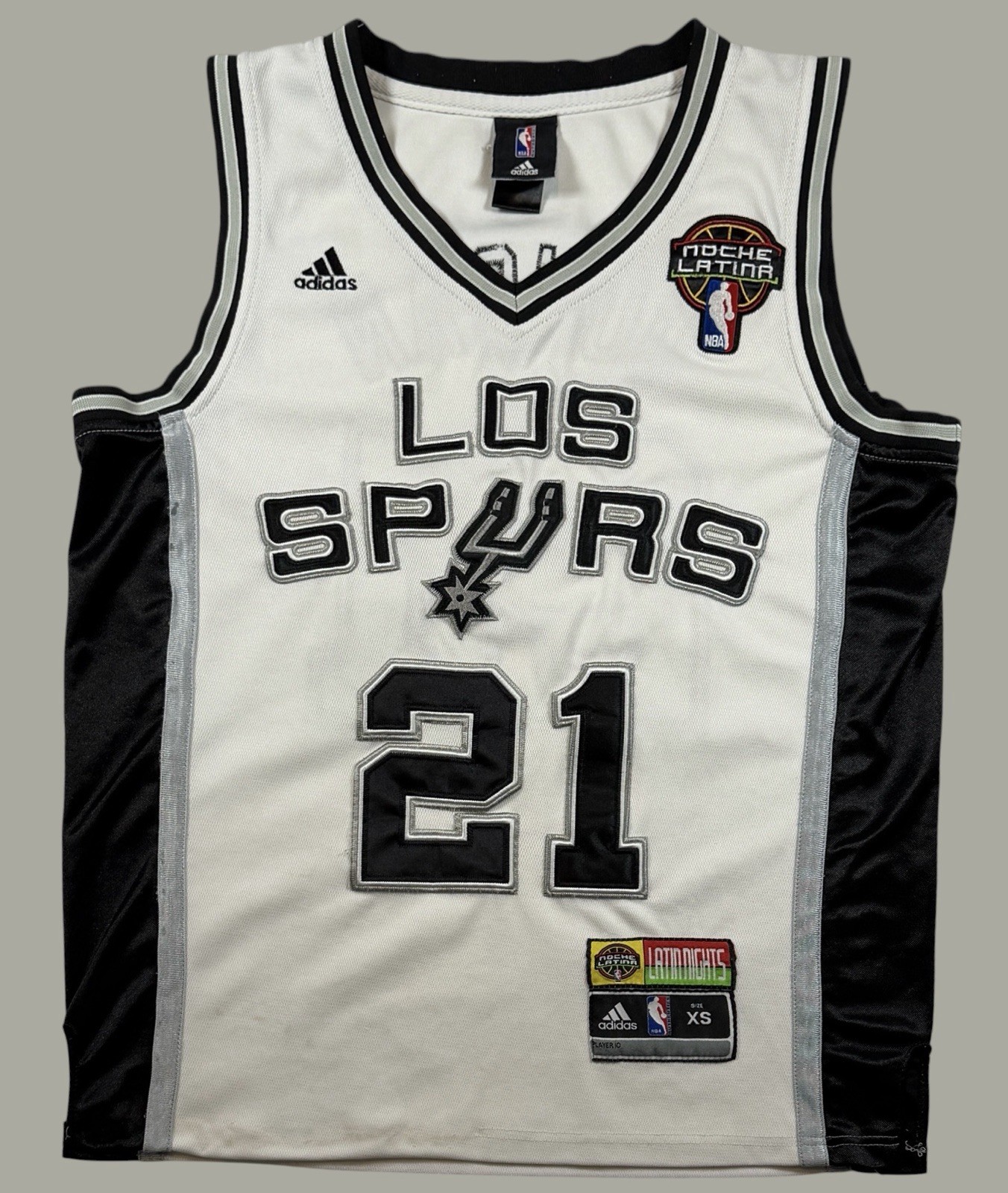 Tim Duncan San Antonio Spurs Noche Latina Adidas XS Jersey NBA Latin Night