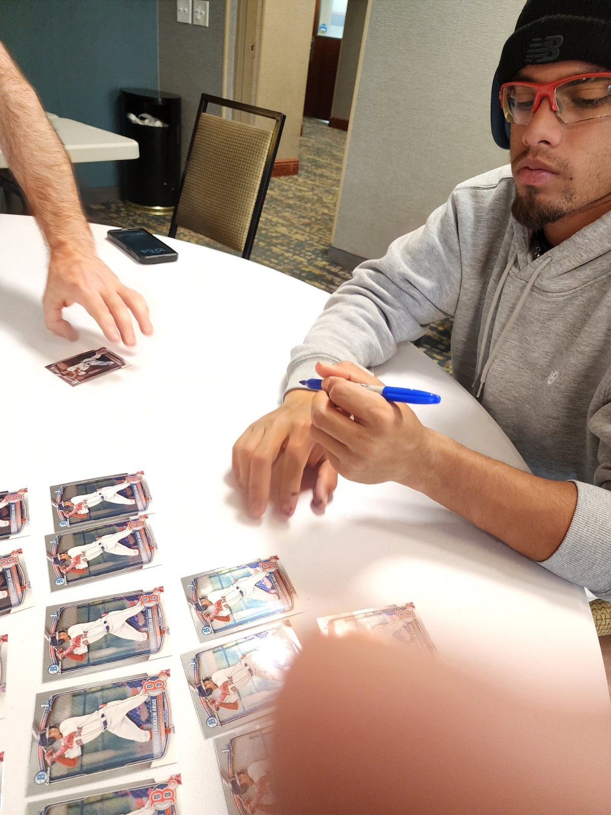 Franklin Arias Autographed 2025 Bowman Chrome Scouts Top 100 BTP57 Rookie Card