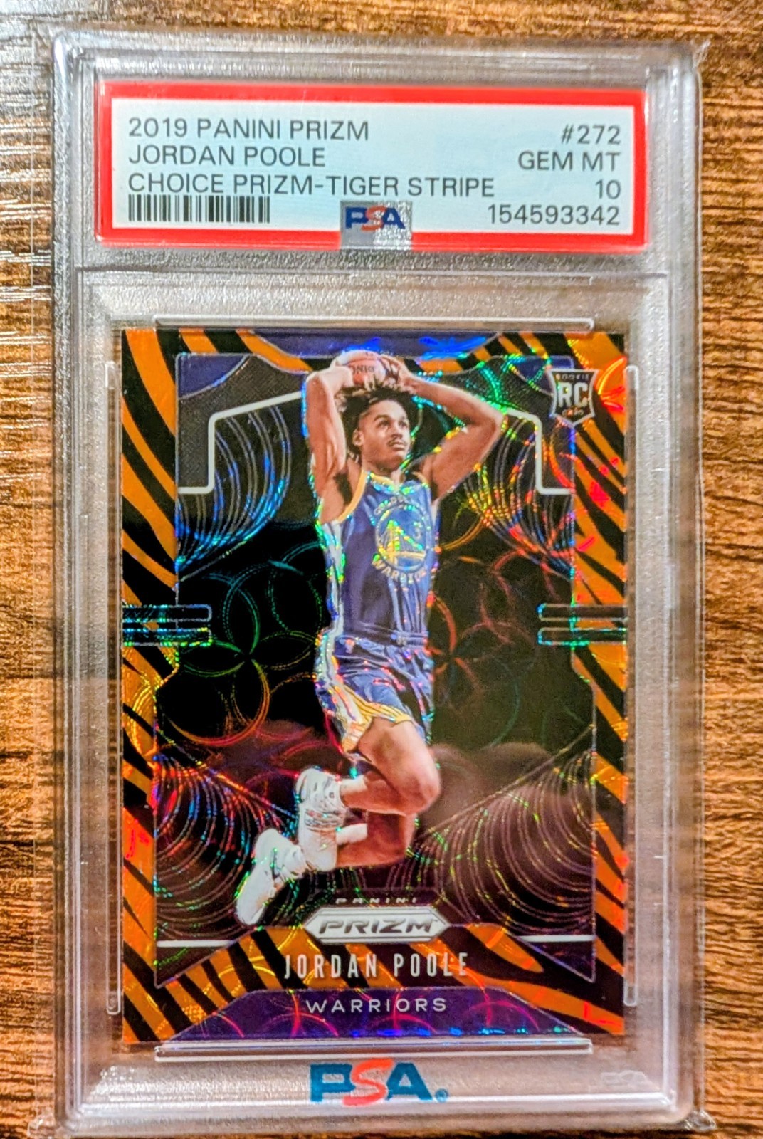 2019-20 Panini Prizm – Rookie Jordan Poole #272 Choice Tiger Stripes Prizm (RC)