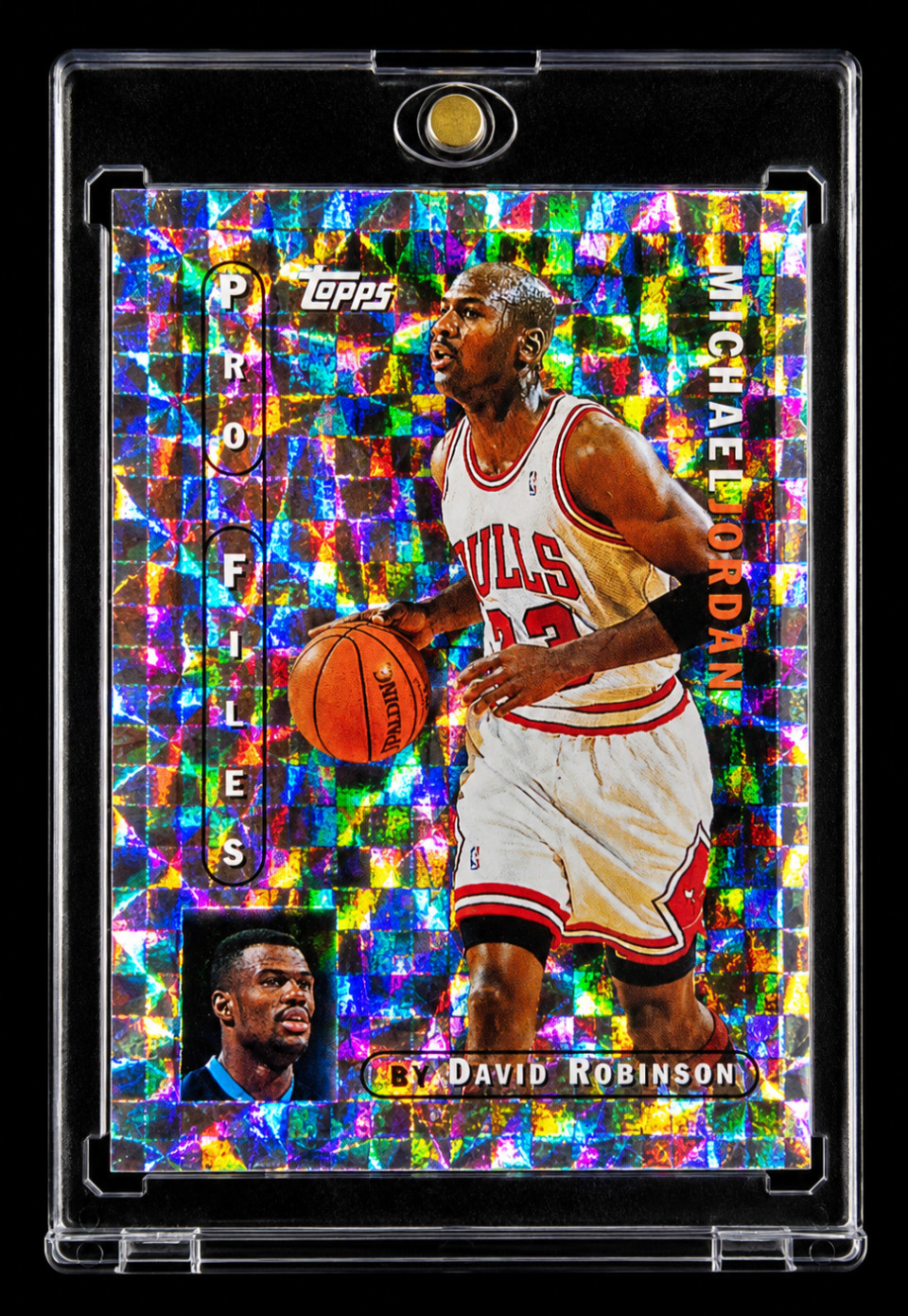 Michael Jordan DIAMOND REFRACTOR SILVER MOSAIC Holo SP Insert 1996 Topps Rare