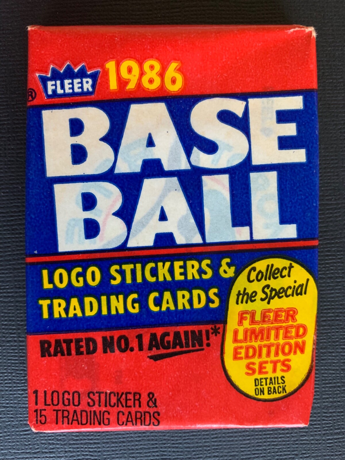 1986 Fleer baseball wax pack straight from box (Canseco?) Buy 2 or more save 10%