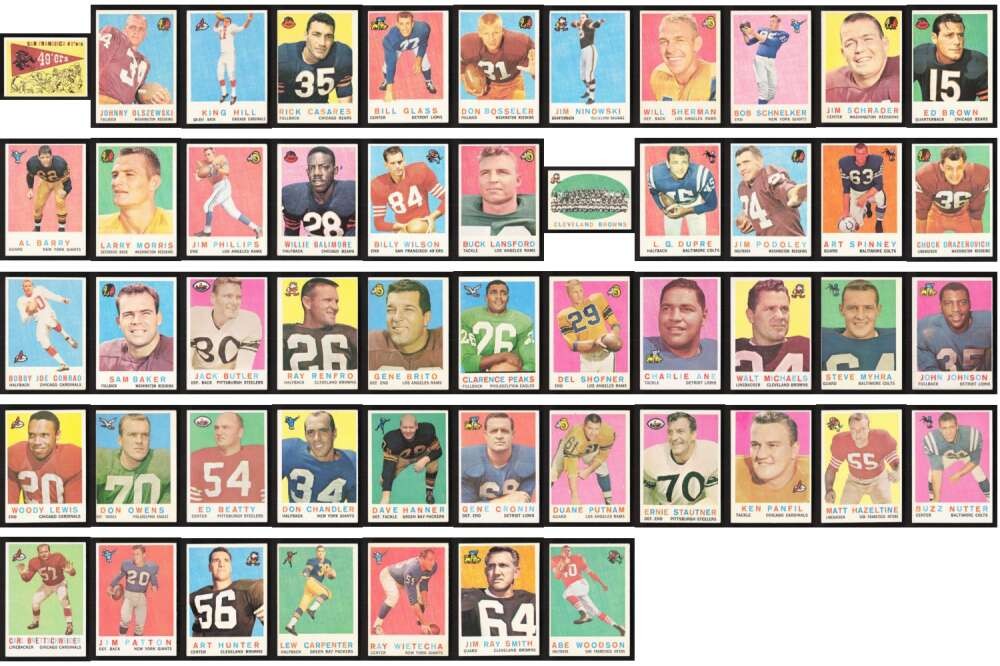 (51) 1959 Topps Football Partial Set Jack Butler/Ray Renfro VG/VG-EX GL3215