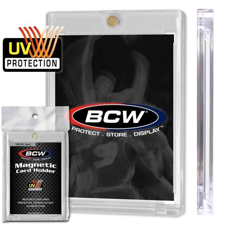 1 BCW Magnetic Card Holder 100 Pt Recessed UV Protection Slab 2 1/2 x 3 1/2 Inch