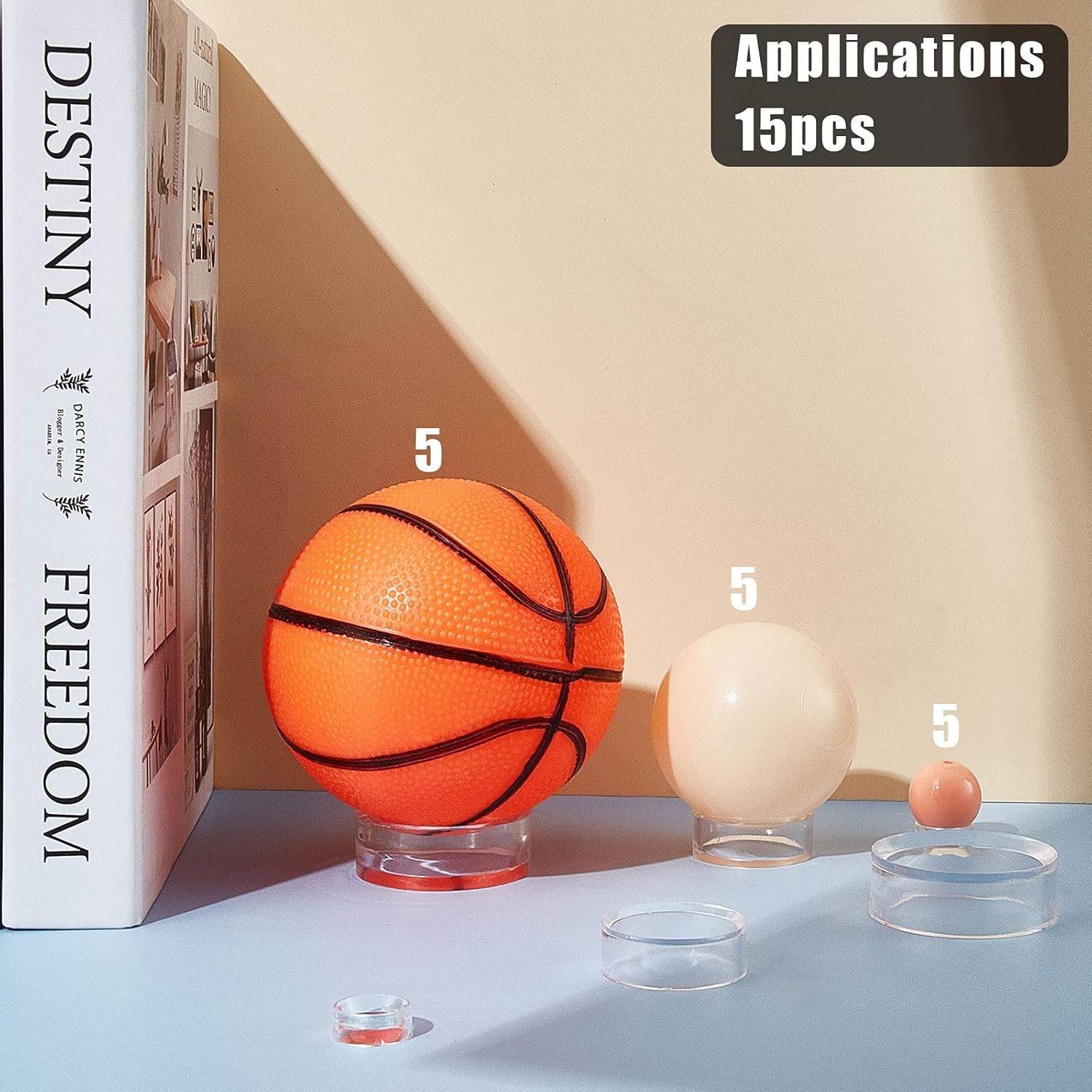 Jetec Acrylic Sphere Stand round Display Stand Clear Ring Ball Sphere Stand Plas