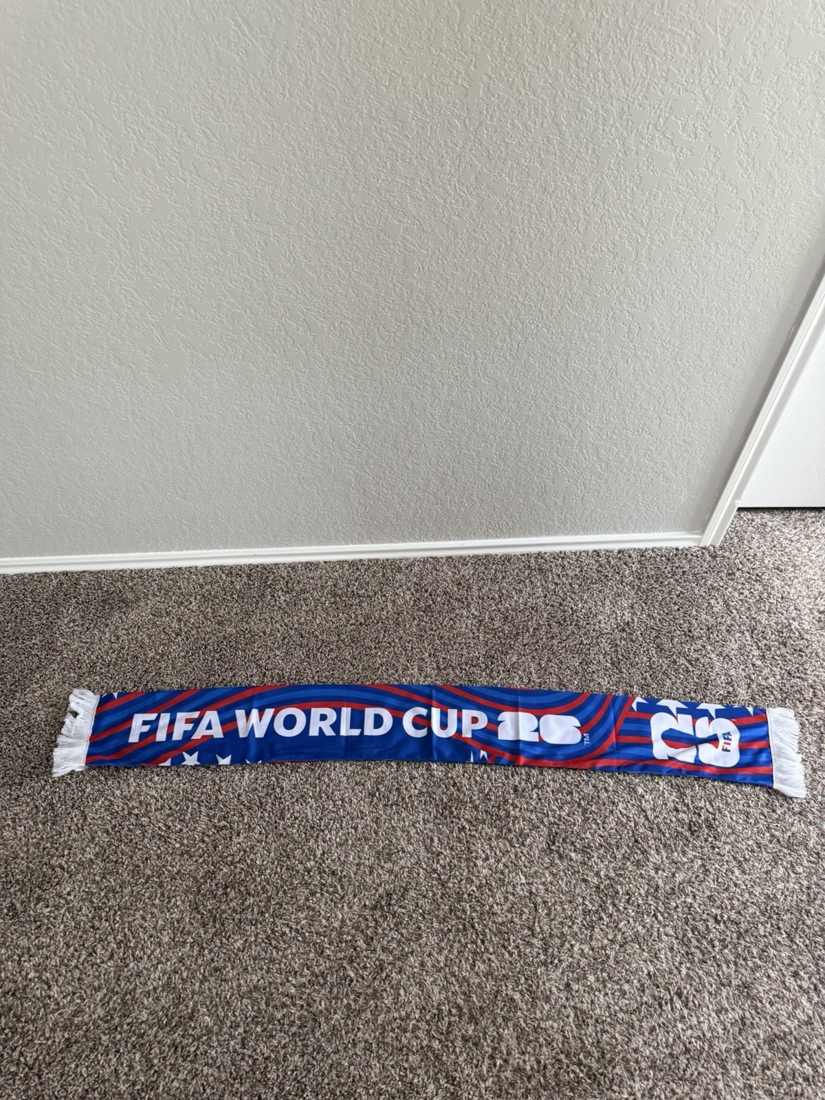 USA FIFA World Cup 26 Officially Licensed Soccer Scarf Blue Red White